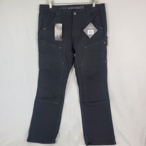 Dovetail Workwear Britt Utility Canvas Black Cargo Pants Women's Size 14/30